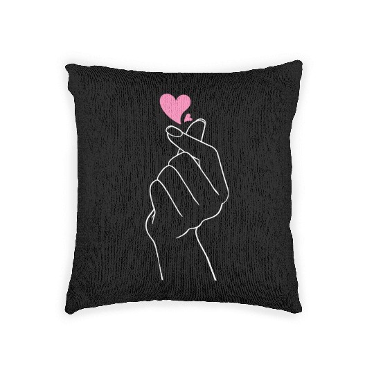 snap, hearts, k pop music, korean pop music Woven Pillows