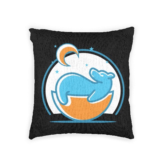 Polar Bear and Moon Woven Pillows