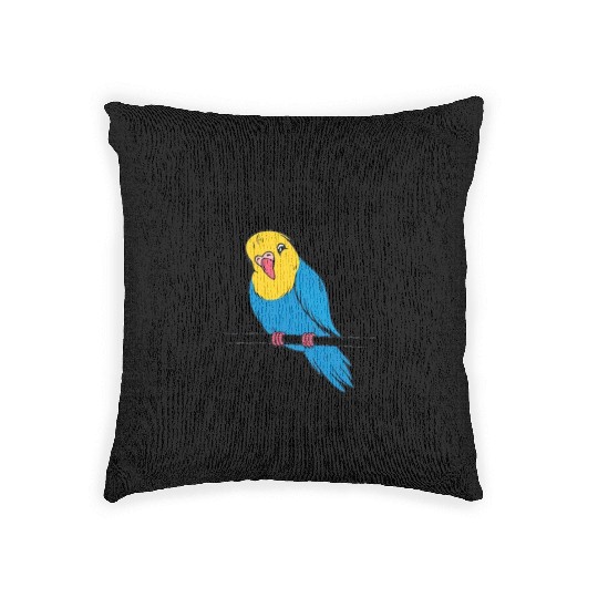 I May Look Calm Parrot Bird Budgerigar Funny Woven Pillows