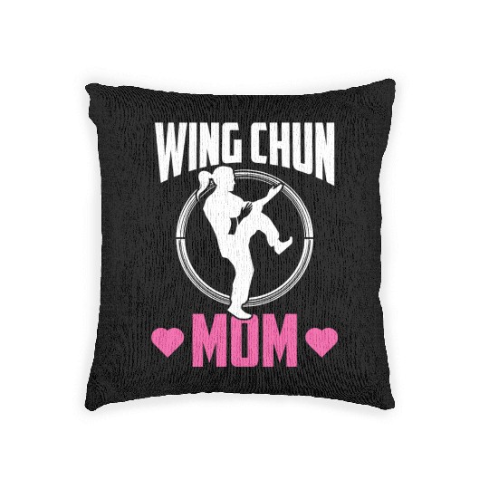 Wing Chun Mom Fighter Coach Martial Arts Training Woven Pillows