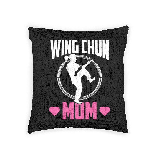 Wing Chun Mom Fighter Coach Martial Arts Training Woven Pillows