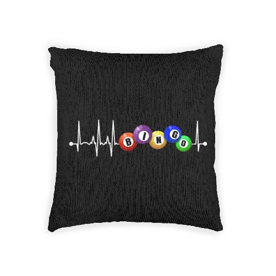 Bingo Heartbeat Pulse Bingo Gambling Bingo Player Woven Pillows
