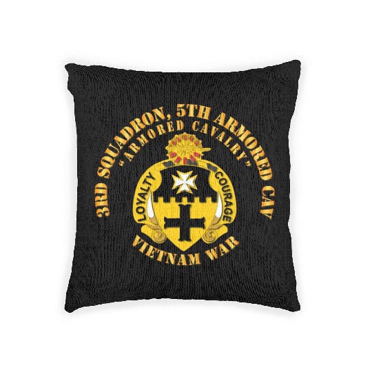 Army 3rd Squadron 5th Armored Cav Vietnam War Woven Pillows