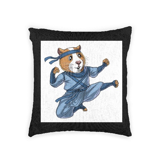 Guinea Pig Ninja Woven Pillows