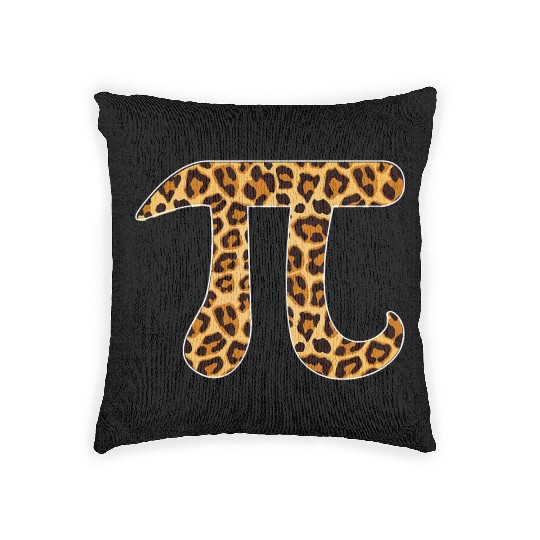 Pi Leopard Print Skin Cheetah Pi Day Math Nerd Woven Pillows