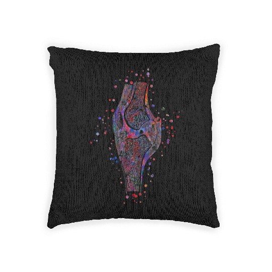 Knee Bone Print flowers Human Anatomy Knee Poster Woven Pillows