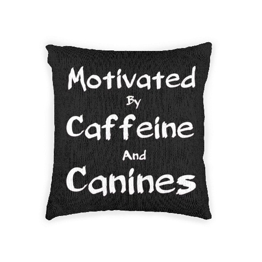 Motivated by caffeine and canines,coffee dog lover Woven Pillows
