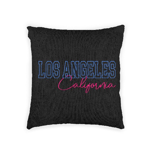 Womens Los Angeles California Letter Print Half Woven Pillows