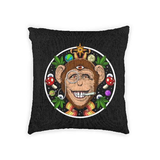 Psychedelic Monkey Stoner Woven Pillows