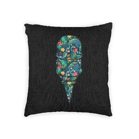 Ice Cream Tropical Floral Flower Woven Pillows