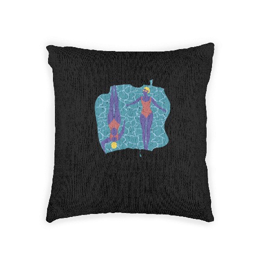 Swimming lifeguard swimming course outdoor pool gi Woven Pillows