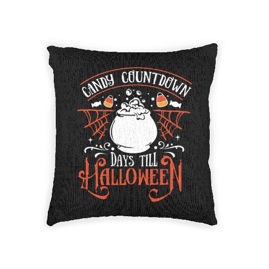 Candy Countdown Days Till Halloween Candy Corn Woven Pillows