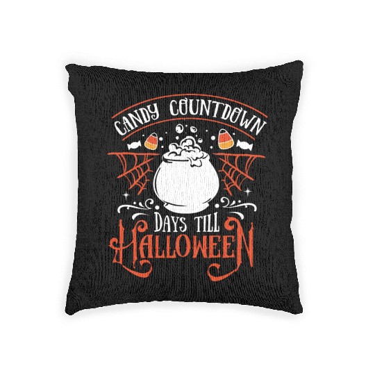 Candy Countdown Days Till Halloween Candy Corn Woven Pillows