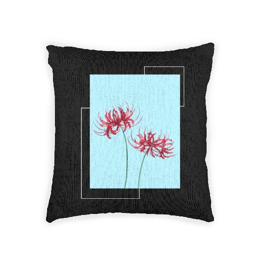 Red Spider Lily Lycoris Recoil Anime Fanart Woven Pillows