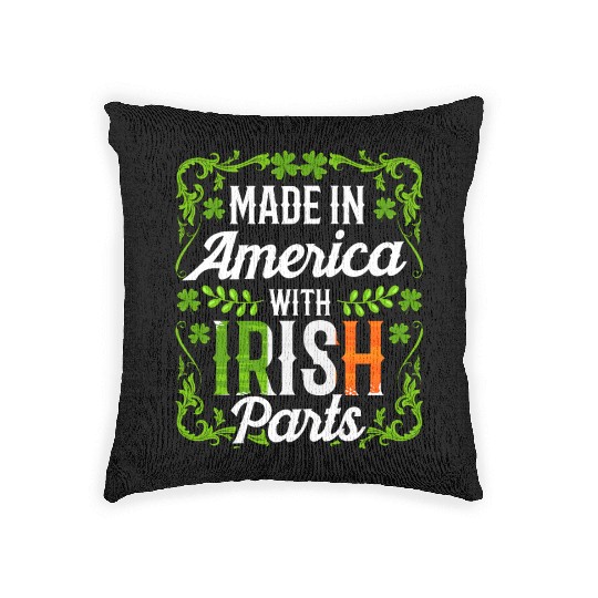 Made In America With Irish Parts Gaelic Ireland Woven Pillows