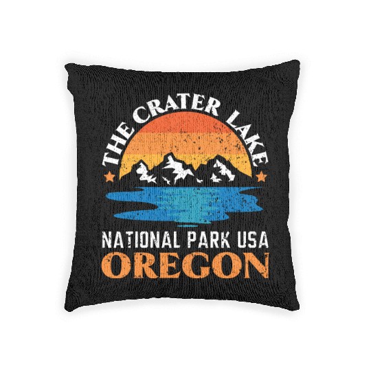 The Crater Lake National Park USA Oregon America Woven Pillows
