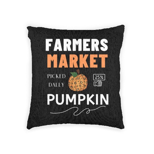Farmers Market Pumpkin Woven Pillows