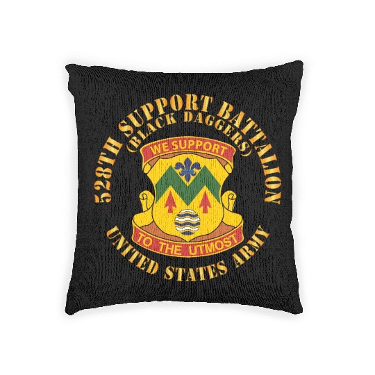 Army 528th Support Battalion DUI Black Daggers X 3 Woven Pillows