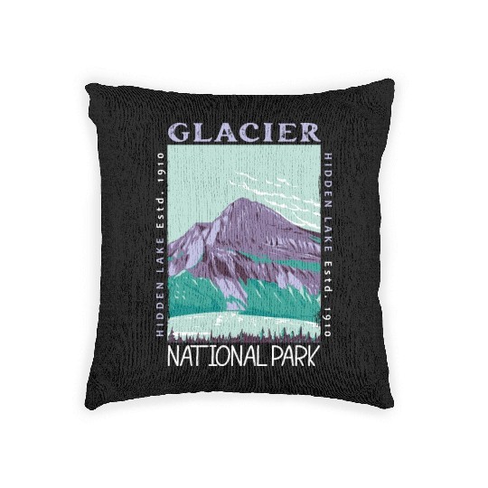 Glacier National Park Hidden Lake Distressed Woven Pillows