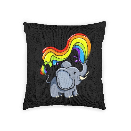 Elephant LGBTQ Gay Pride Rainbow Flag LGBT Woven Pillows