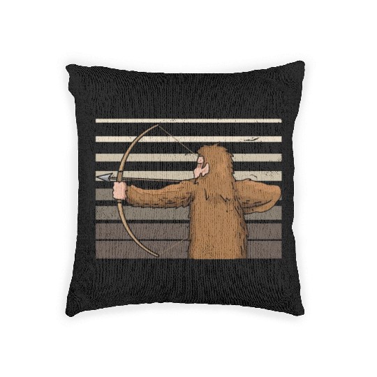 Traditional Archery Bigfoot Archer Arrow Bow Woven Pillows