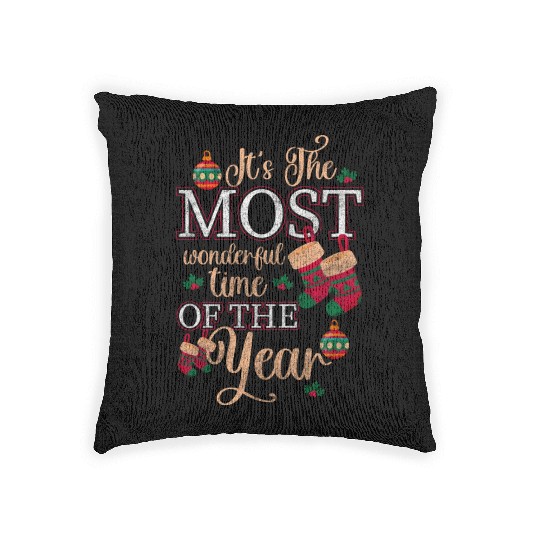 Christmas Eve December Christmas Tree Reindeer Woven Pillows