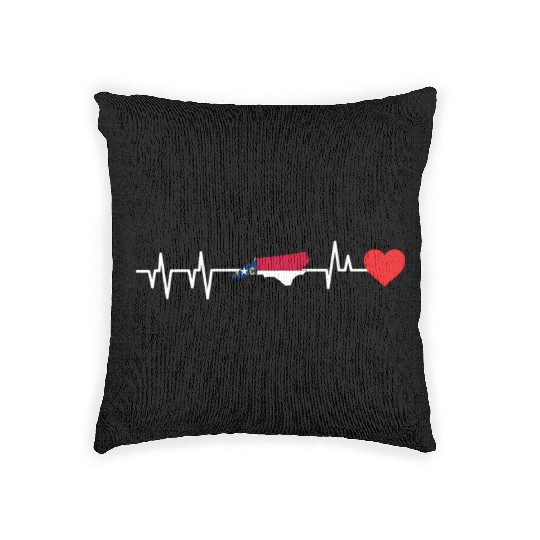 North Carolina Heartbeat Gift Woven Pillows