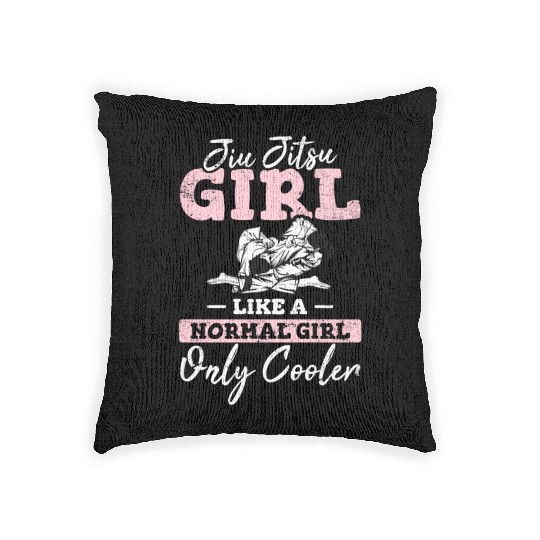 Cute Jiu Jitsu Girl BJJ Jiu-Jitsu Brazilian JiuJit Woven Pillows