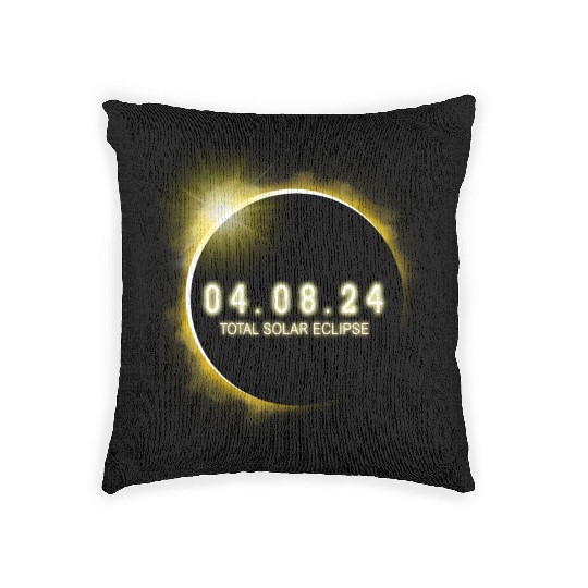Total Solar Eclipse 4.08.24 Totality Solar Eclipse Woven Pillows
