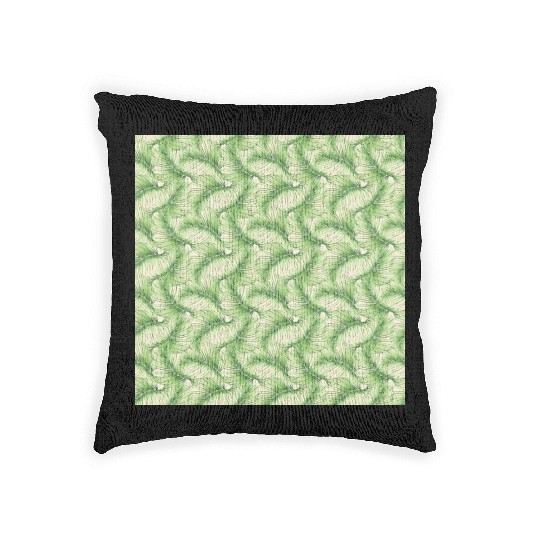 Watercolor Tropical Jungle Palm Leaves Woven Pillows