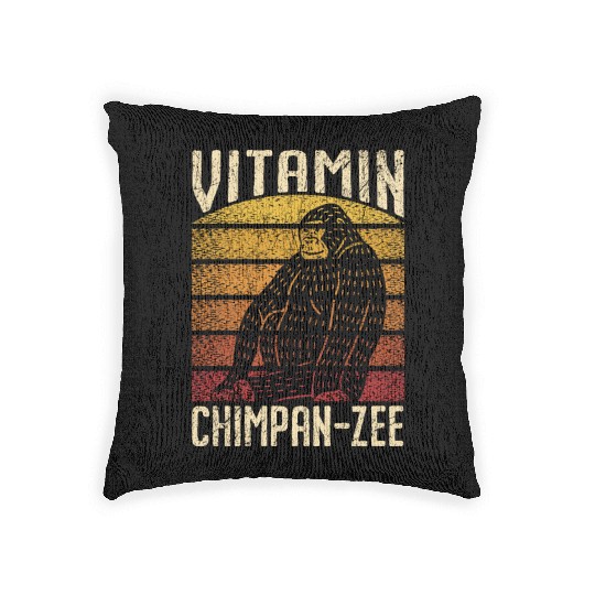 Vitamin Chimpanzee Monkey Animal Zookeeper Woven Pillows