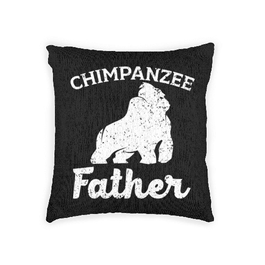 Chimpanzee Father Monkey Wildlife Animal Zookeeper Woven Pillows