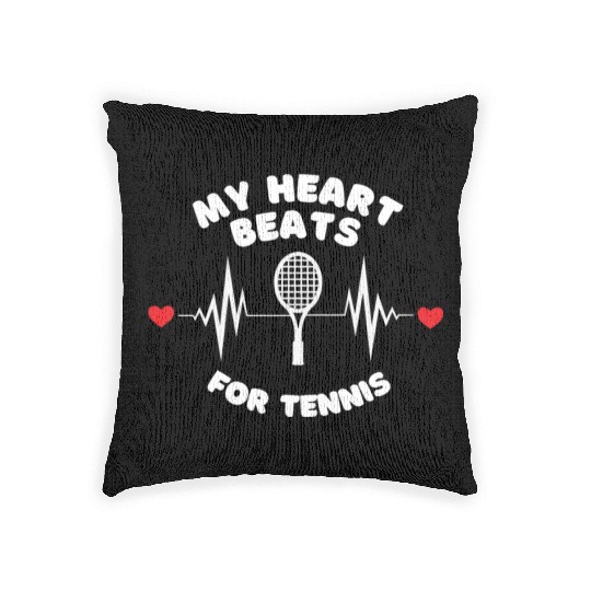 My Heart Beats For Tennis Woven Pillows