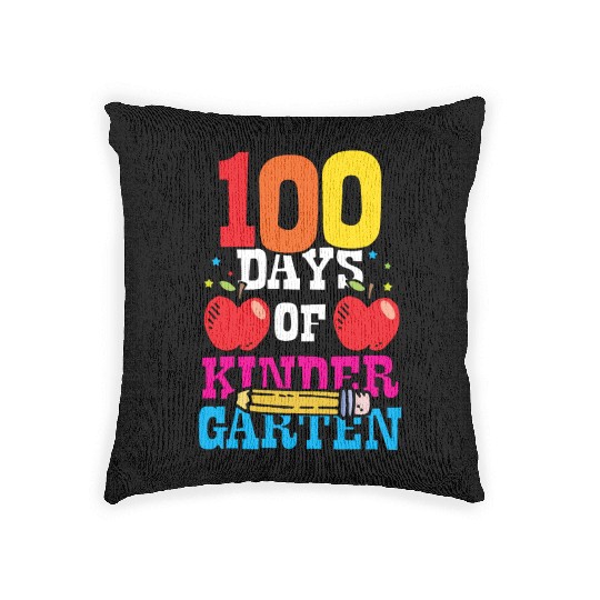 100 Days Of Kindergarten Sweet Cute Sayings Team Woven Pillows