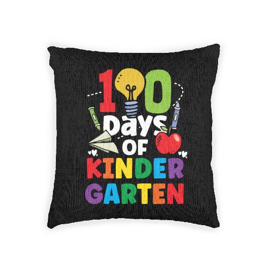 100 Days Of Kindergarten Cute Sweet Sayings Team Woven Pillows