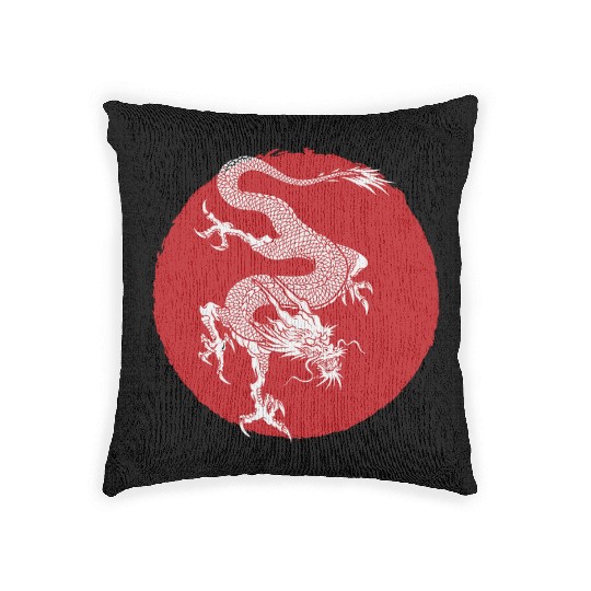 Red Dragon Woven Pillows