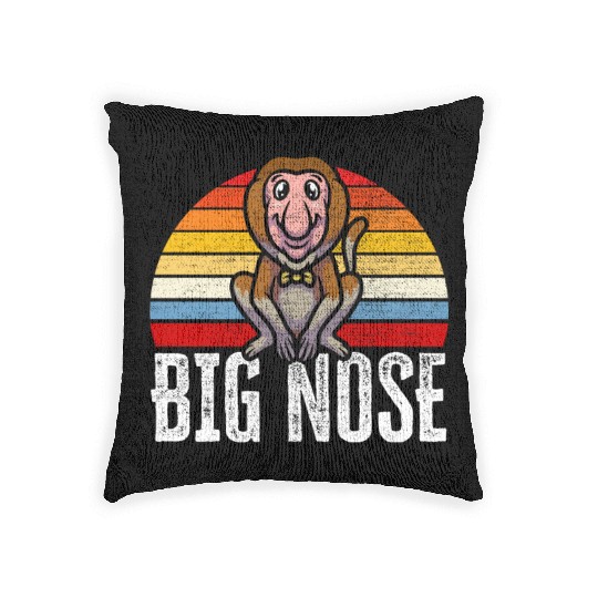 Big Nose Proboscis Monkey Ape Wildlife Zookeeper Woven Pillows