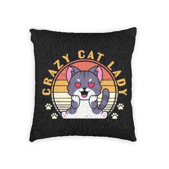 Crazy cat Lady Woven Pillows