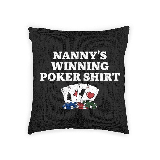 Nanny's Winning Poker Woven Pillows Poker Player Grandma