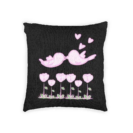 love bird animals nature flowers Woven Pillows