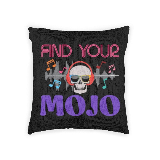 Find Your Mojo Colorful Violet Pink Retro Font Woven Pillows