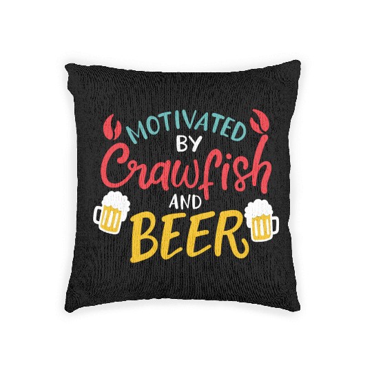 Motivated By Crawfish & Beer Woven Pillows