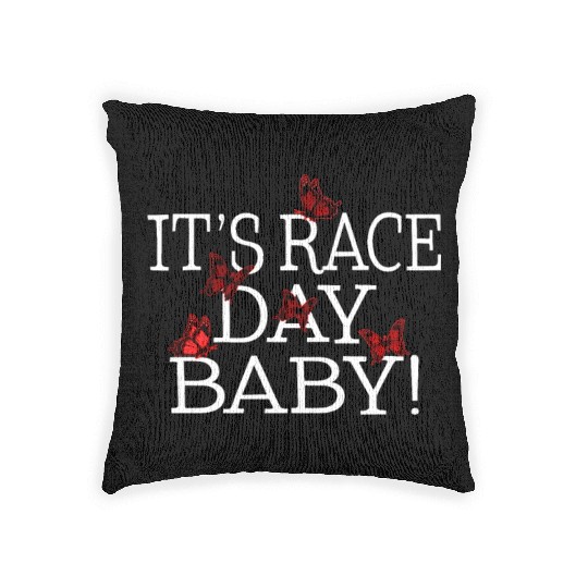 Racing Woven Pillows, It's Race Day Baby Butterfly Woven Pillows,