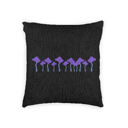 Trees Line Nature Forest Stroke Purple Woven Pillows