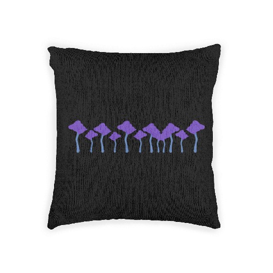 Trees Line Nature Forest Stroke Purple Woven Pillows