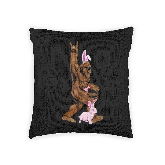 Bigfoot I Hate People Woven Pillows