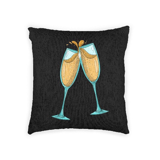 Champagne Glasses / Cheers Woven Pillows