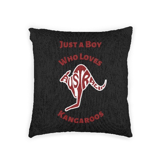 Just A Boy Who Loves Kangaroos Woven Pillows