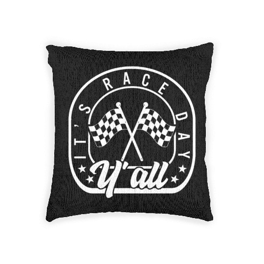 It's Race Day Y'all Woven Pillows, Race Day Checkered