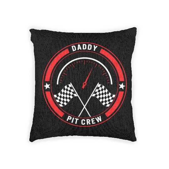 Daddy Pit Crew Woven Pillows, Father's Day Gift Race Day